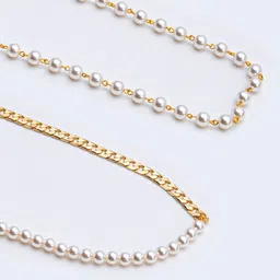 Basraa Gold-Plated Luxe Crystal Pearls Layered Necklace image 3