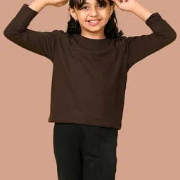 NUSYL Pack Of 2 Girls Solid Round Neck Cotton T-shirts-picture-14