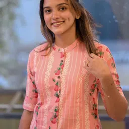 Anni Designer Floral Printed Mandarin Collar A-Line Kurta With Trousers image 2