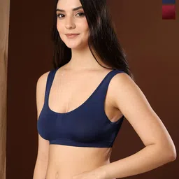 PAAVKI Pack Of 2 Full Coverage Bras SandoBra_Maroon/NavyBlue-Maroon/NavyBlue-picture-20