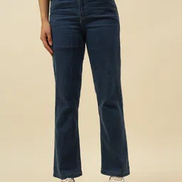 Beatnik Women Cotton Lean Straight Fit High-Rise Stretchable Jeans-image-45