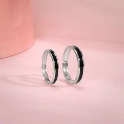GIVA Unisex Set of 2 Silver Destined Pair Couple Bands-picture-11