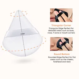 Gleva Set Of 2 Triangle Soft Makeup Puff - Black - White image 5