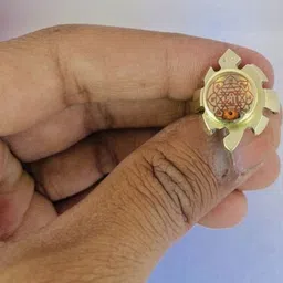 R G MART Unisex Gold-Plated Asthadhatu Shriyantra Rudraksha Kachua Para Finger Ring image 2