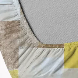 WEAVE AND DECOR White & Beige Checked Pure Cotton 300 TC King Bedsheet Set 1.83 m x 1.98 m image 4