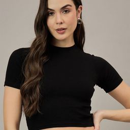 R.Code by The Roadster Life Co. Women Ribbed Fitted Crop Top-picture-42