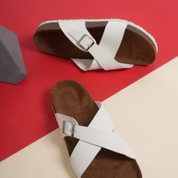 MOZAFIA Women Open Toe Flats with Buckles image 1