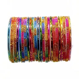 Raj world Multi Glass Artificial Stones Bangle-picture-25