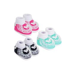 Neska Moda 0 To 12 Months Baby Boys & Baby Girls Pack of 3 Pair Soft Cotton Butterfly Frill Booties (Toe to Heel Length - 12 cm, Black, Pink, Light Green)-picture-19
