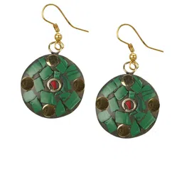 URBANELA Laac Set Of 2 Gold-Plated Circular Drop Earrings image 3