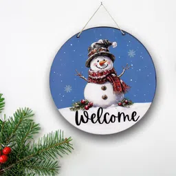 craftam MDF Merry Christmas Round Wall Hanging Décor Wooden Hanging Board (8 Inch) Hanging Ornaments Pack of 1-picture-24