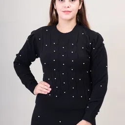 Camey Pure Wool Sweater With Skirt Co-Ords image 2