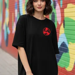 BENNY BROOKS Women Naruto Printed Half Sleeves Oversized T-shirt-image-39