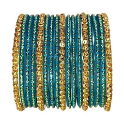 FOMIKA Set of 34 Artificial Stone-Studded Bangle image 4