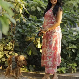 GoSriKi Floral Printed Straight Kurta With Palazzos image 5