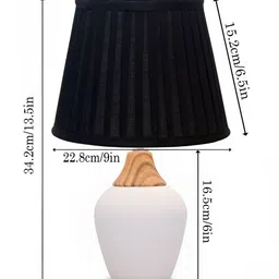 Homesake Black Textured Ceramic Industrial Frusturical Shaped Table Lamp image 3