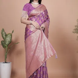 Mameraa Ethnic Motifs Woven Design Zari Saree image 2