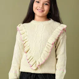 V-Mart Girls Round Neck Pullover Sweater-image-24