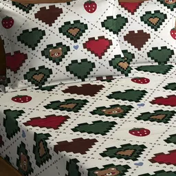 WEAVE AND DECOR Off White Cartoon Characters 300 TC Queen Bedsheet with 2 Pillow Covers image 2