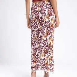 fusion by glitchez Women Ethnic Printed Shell Detailed Midi Wrap Skirt image 4