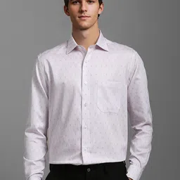 Louis Philippe Men Classic Spread Collar Textured Cotton Formal Shirt-picture-39