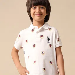 u.s. polo assn. kids Uspa Kids Boys Brand Printed Regular Fit Polo Cotton T-shirt-picture-20