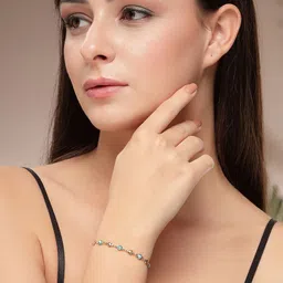 Bohey by KARATCART Gold-Plated Evil Eye Enamel Link Bracelet image 3