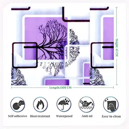 INDIAN ROYALS Purple & White Printed Tree Design Waterproof Wall Sticker image 5