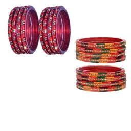 trylo fashion Set Of 16 Stone-Studded Bangles-picture-39