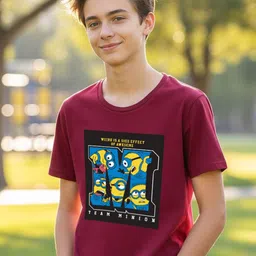 LONDON STREETS Boys Graphic Printed Round Neck Pure Cotton T-Shirt-picture-55