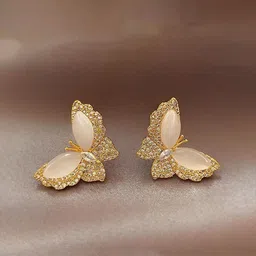 Anouk Gold Plated American Diamond Studded Quirky Korean Studs-picture-19