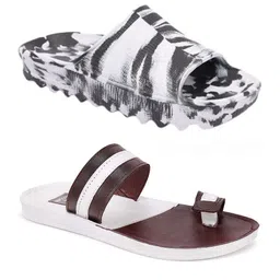 World Wear Footwear Men Pack Of 2 Printed Sliders-picture-7