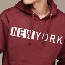 Mast & Harbour Men Typography Printed Hooded Sweatshirt image 5