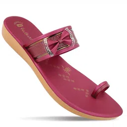Walkaroo Women Maroon Solid Synthetic Slipon Casual One Toe Flats-image-16