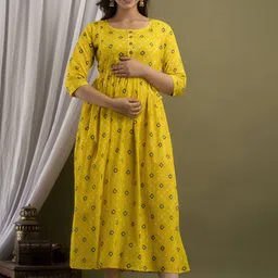 FACON GRAVIDA Print Maternity A-Line Midi Dress-picture-30