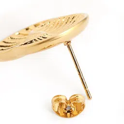 Carlton London Contemporary Textured Gold-Plated Drop Earrings image 2