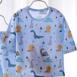 Xsole Boys Animal Printed Round Neck Top With Pyjamas image 2