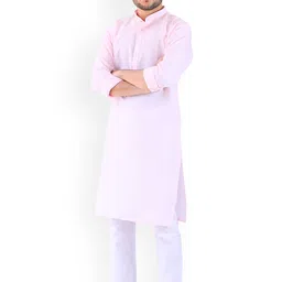 YOUTH ROBE Mandarin Collar Straight Kurta With Pyjamas image 3