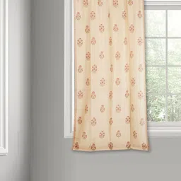 Fabindia Anar Beige & Pink Ethnic Motifs Printed Window Curtain image 2