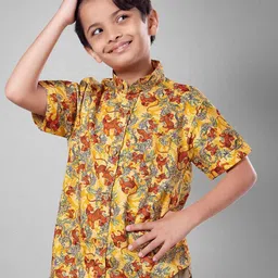 Tura Turi Boys Floral Opaque Printed Casual Shirt-image-70