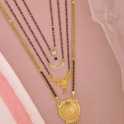 Bhanu diam Gold-Plated Brass Mangalsutra-picture-22