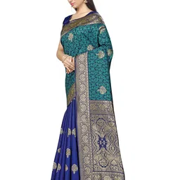 Maroosh Men Woven Design Zari Banarasi Saree image 2