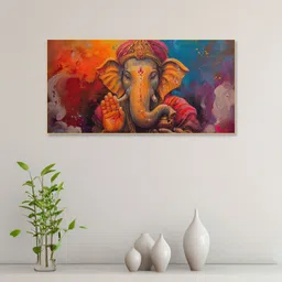 nestroots Orange & Blue 1 Piece Canvas Religious Wall Paintings-picture-16