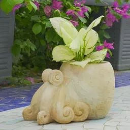 Swadeh Brown Clay Octopus Planter Pot image 2