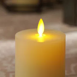 Pure Home and Living Grey LED Flickering Flame Pillar Candle image 2