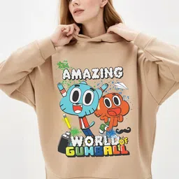 RAYACLOSET Women Printed Hooded Sweatshirt-image-52