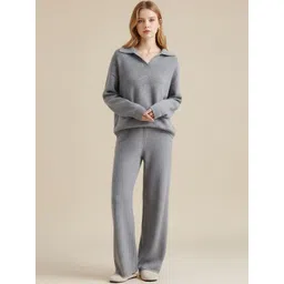 HERE&NOW Shirt Collar Long Sleeves Sweatshirt & Trousers Co-Ords-picture-17
