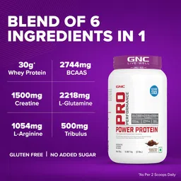 gnc Pro Performance Power Protein- 2 pounds, Double Rich Chocolate Whey Protein image 5