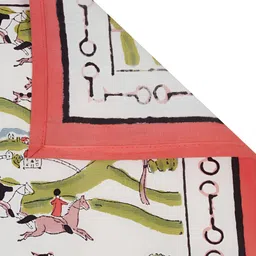 ratan cart TARAN LIVING 4 Pieces White Printed Cotton Table Napkins image 2