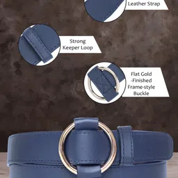 loopa Women Formal Blue Synthetic Belt image 3